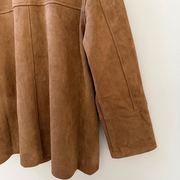 ANWND Women's Brown Faux Suede Boxy Shirt Jacket Sz M - Picture 12 of 13